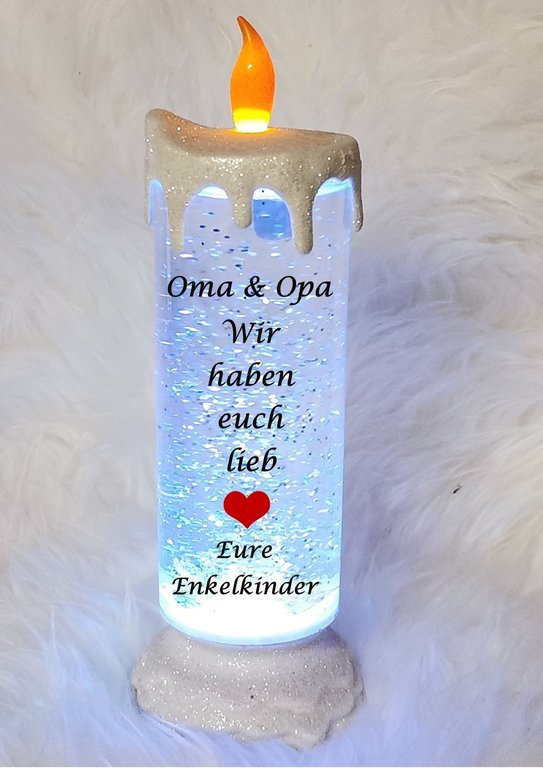 LED Kerze - mit Farbwechsel - Oma und Opa